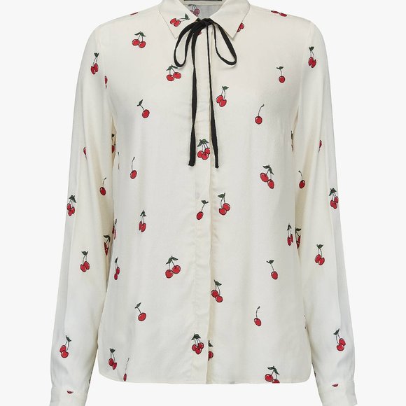 Tops - Sugarhill Brighton Long Sleeve Cherry Blouse